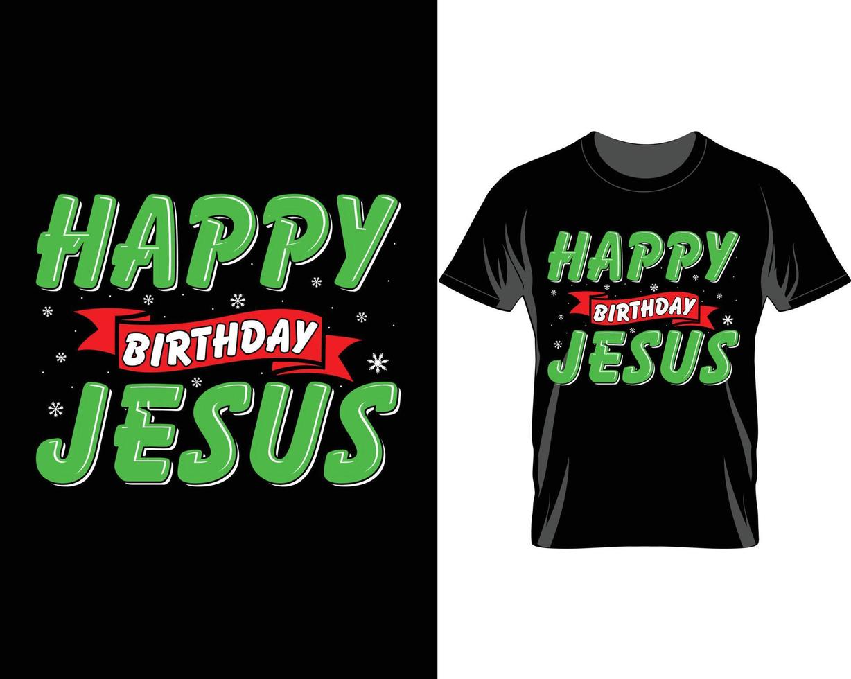 diseño de camiseta de feliz cumpleaños jesús navidad vector