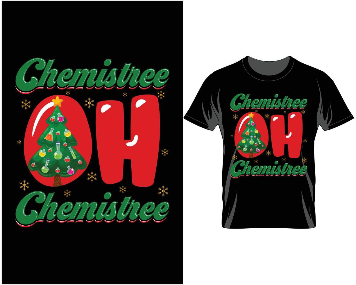 vector de diseño de camiseta fea de navidad chemistree