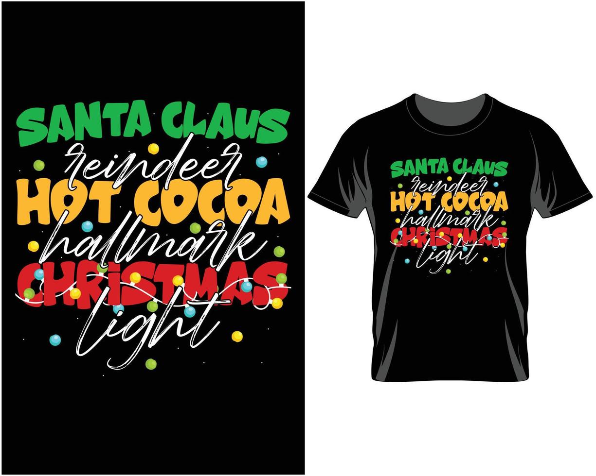 santa claus reno chocolate caliente feo navidad camiseta diseño vector