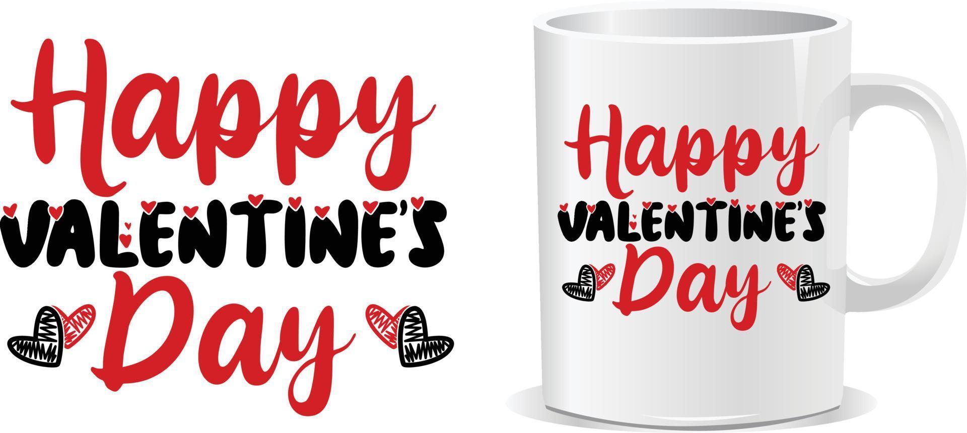 Happy valentine's day Valentine Day Mug design vector