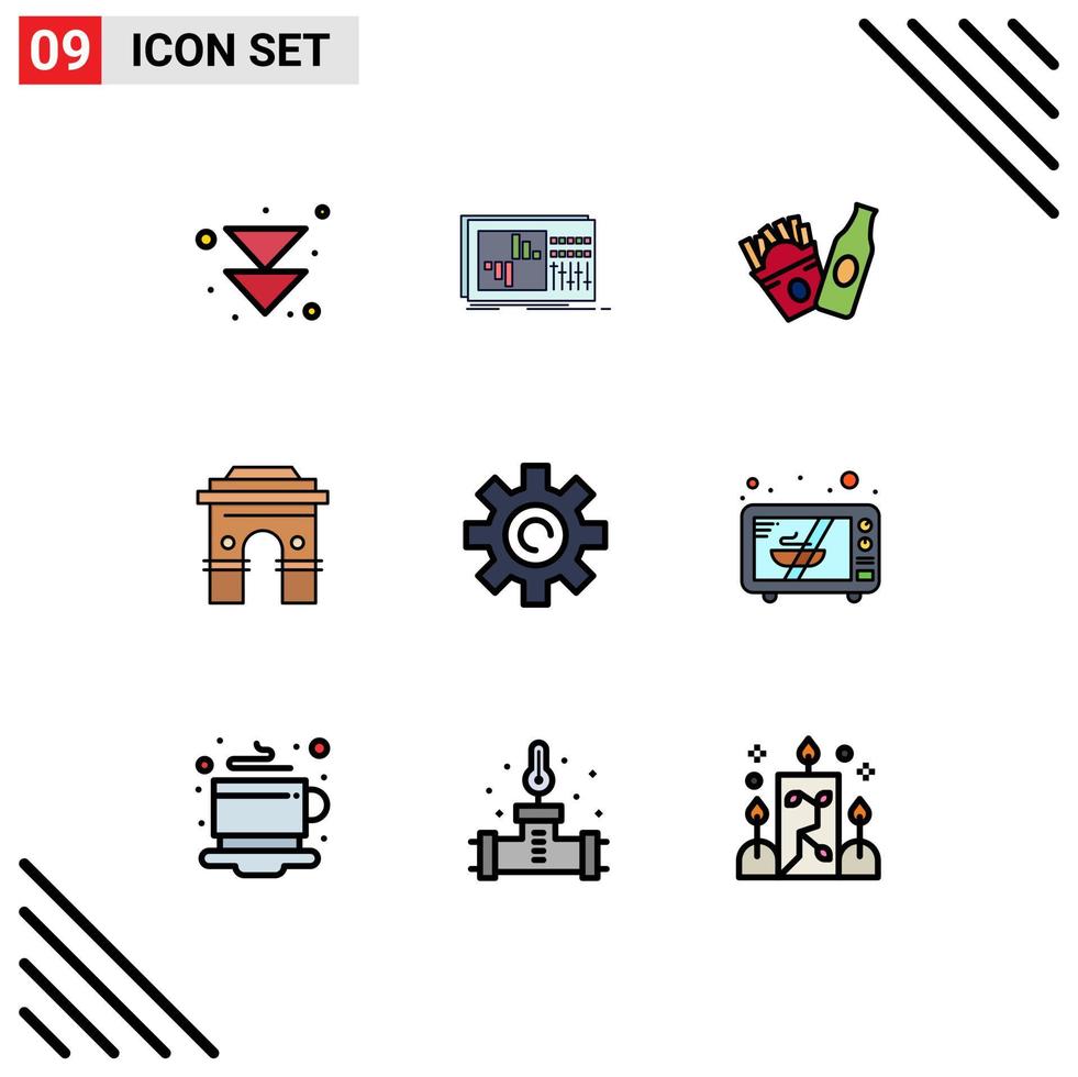 9 Creative Icons Modern Signs and Symbols of temple indian bottle india global Editable Vector Design Elements
