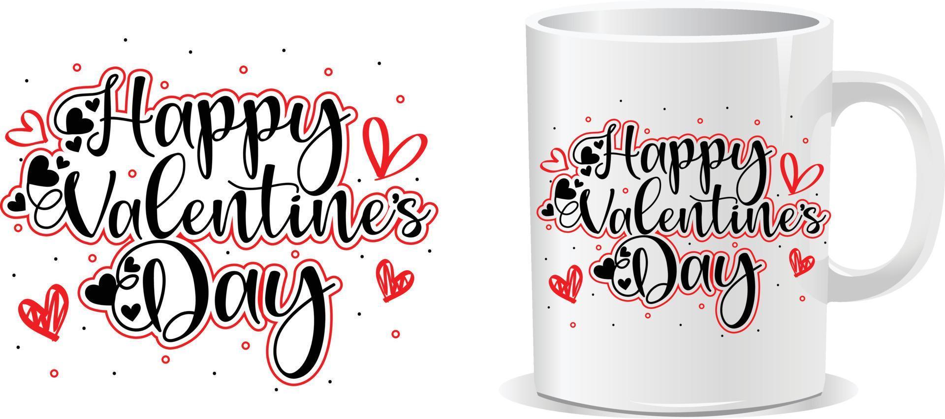 Happy Valentine Day Mug design vector