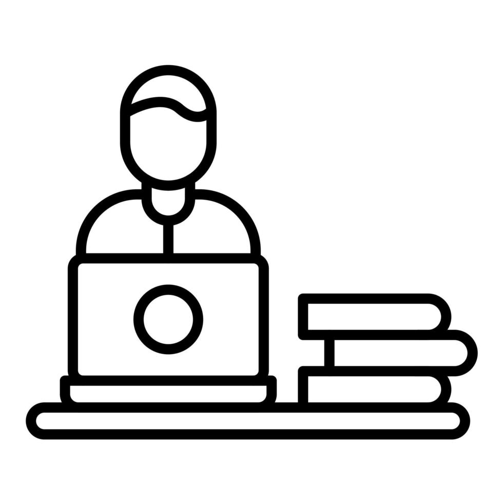 Freelancer Male Line Icon vector