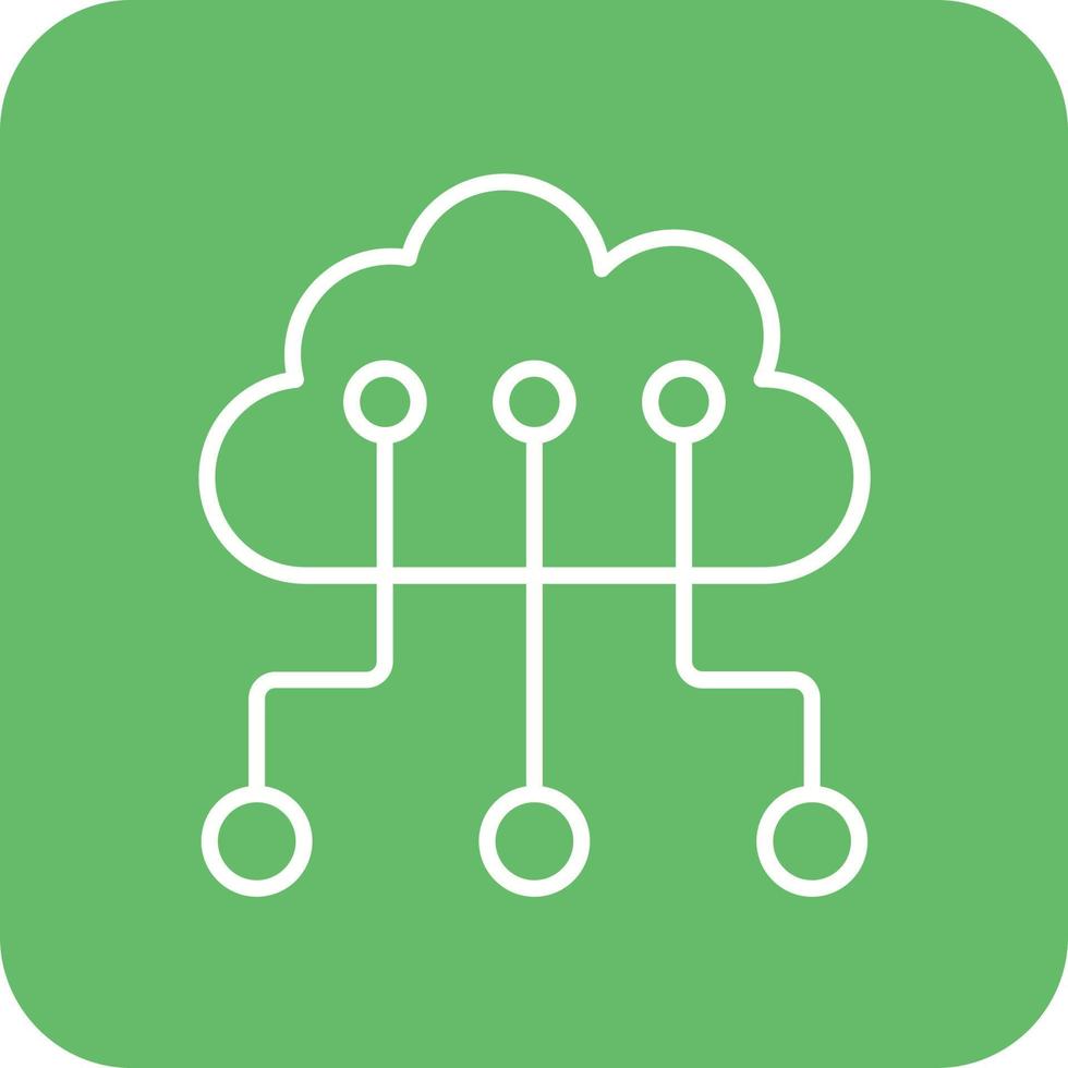 Cloud Networking Line Round Corner Background Icons vector