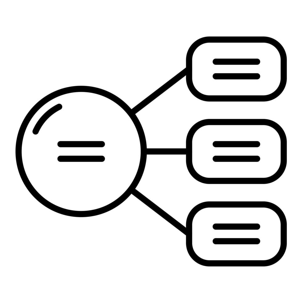 icono de línea de lista radial vector