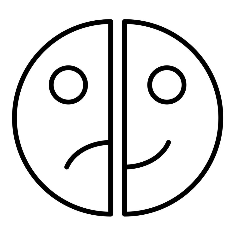 Bipolar Disorder Line Icon vector