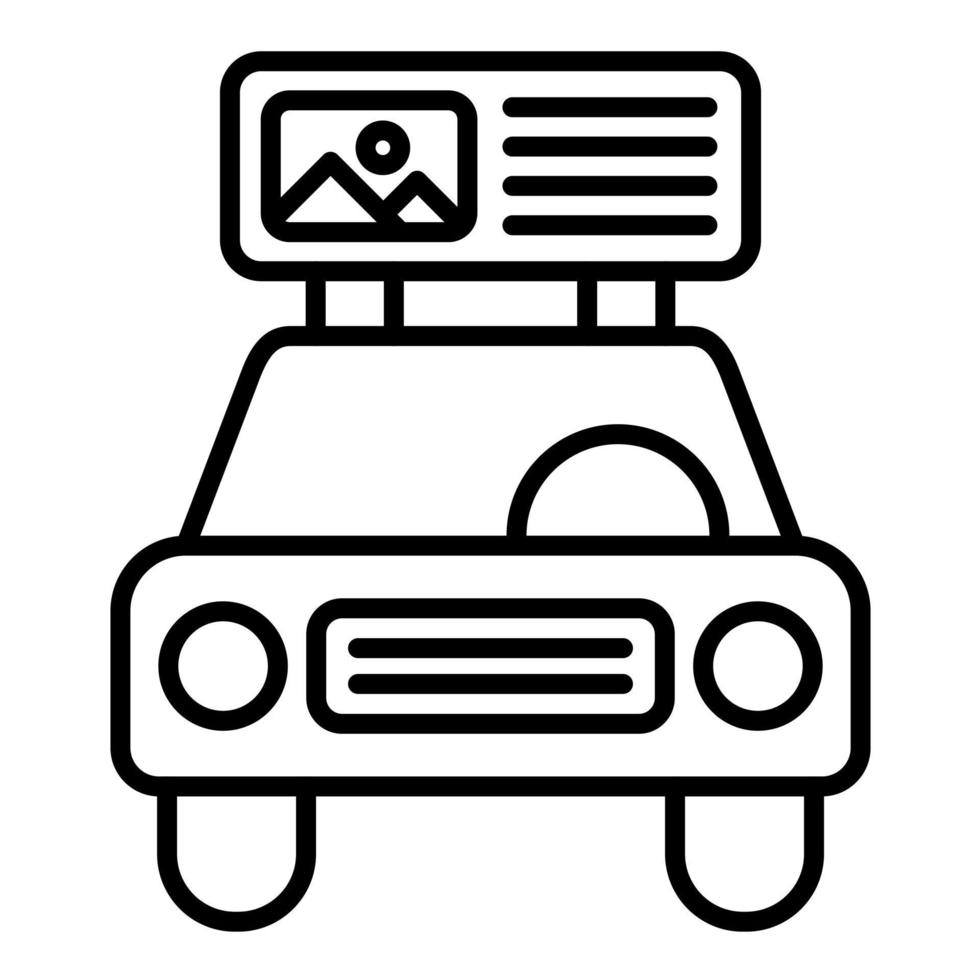 icono de línea de visualización de coche vector