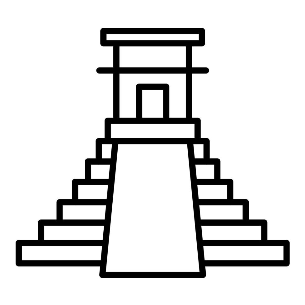 icono de línea mesoamericana vector
