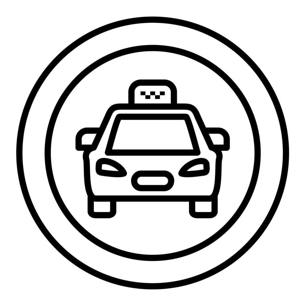 icono de línea de señal de taxi vector