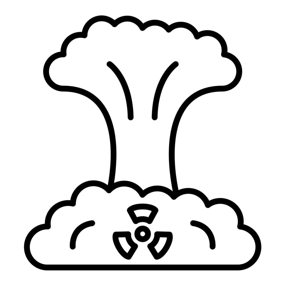 icono de línea de explosión nuclear vector