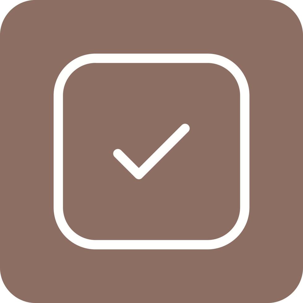 Tick Square Line Round Corner Background Icons vector