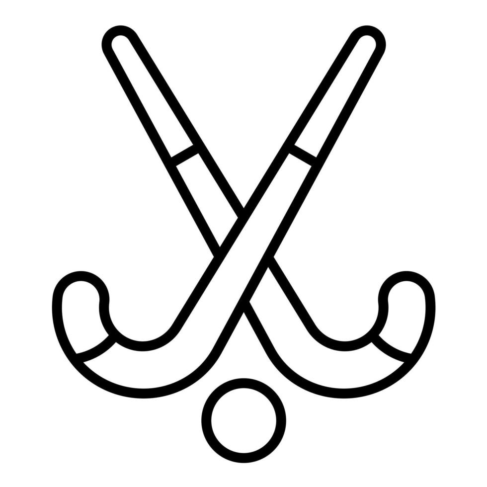 icono de línea de pelota y palo de hockey sobre césped 14730996 Vector