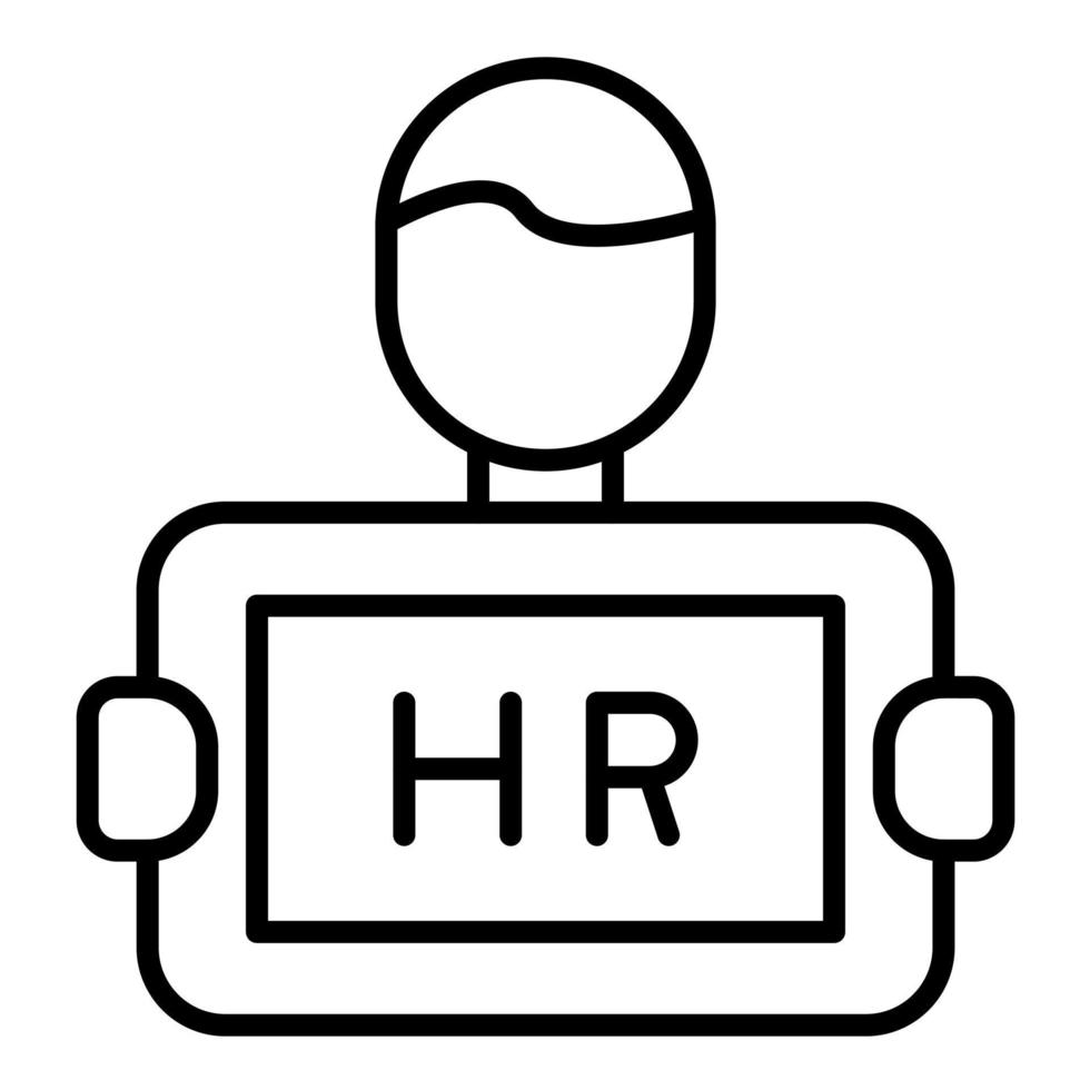 icono de línea de gestión de recursos humanos vector