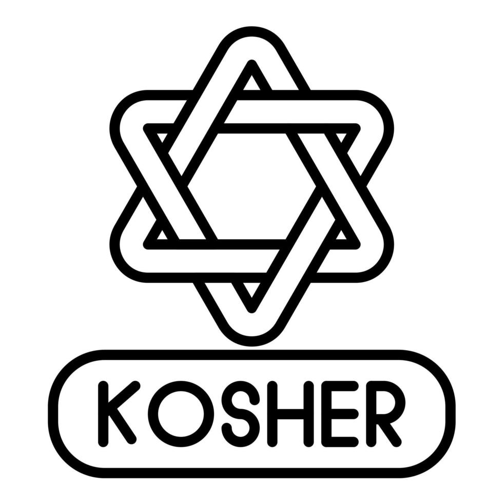 icono de línea kosher vector