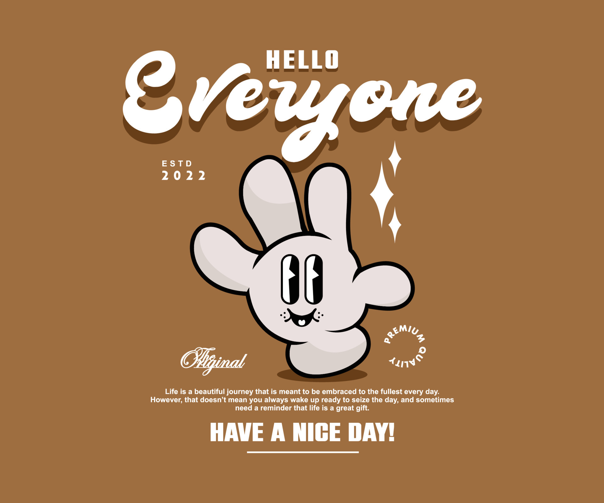 Retro Poster cartoon character of hand Graphic Design for T shirt Street  Wear and Urban Style 14731029 Vector Art at Vecteezy