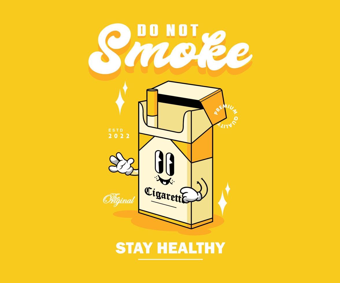 Vintage illustration of cigarette t shirt design, vector graphic, typographic poster or tshirts street wear and Urban style