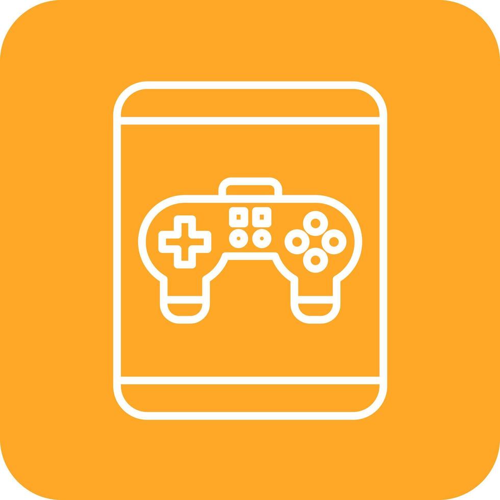 Tablet Game Line Round Corner Background Icons vector