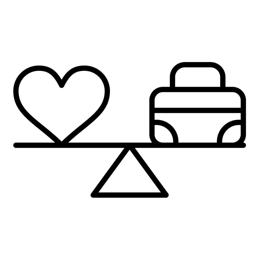 Work Life Balance Line Icon vector