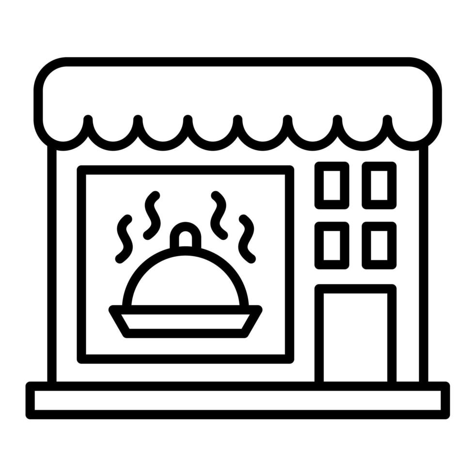 icono de línea de restaurante vector