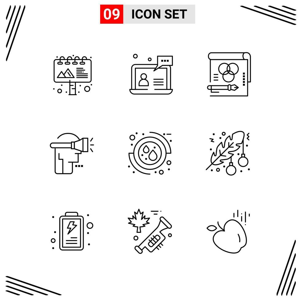 9 Icons Line Style Grid Based Creative Outline Symbols for Website Design Simple Line Icon Signs Isolated on White Background 9 Icon Set vector