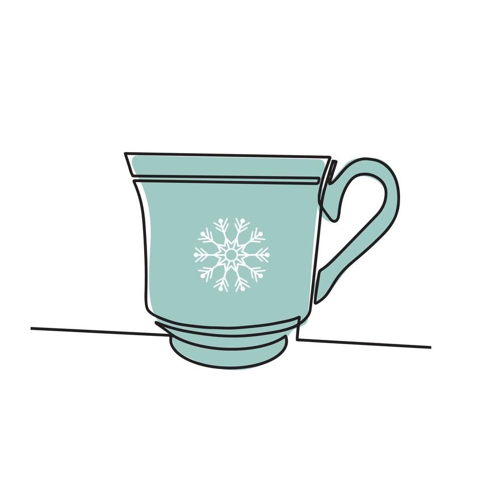 dibujo continuo de la línea de la taza de café. ilustración vectorial Fondo blanco vector