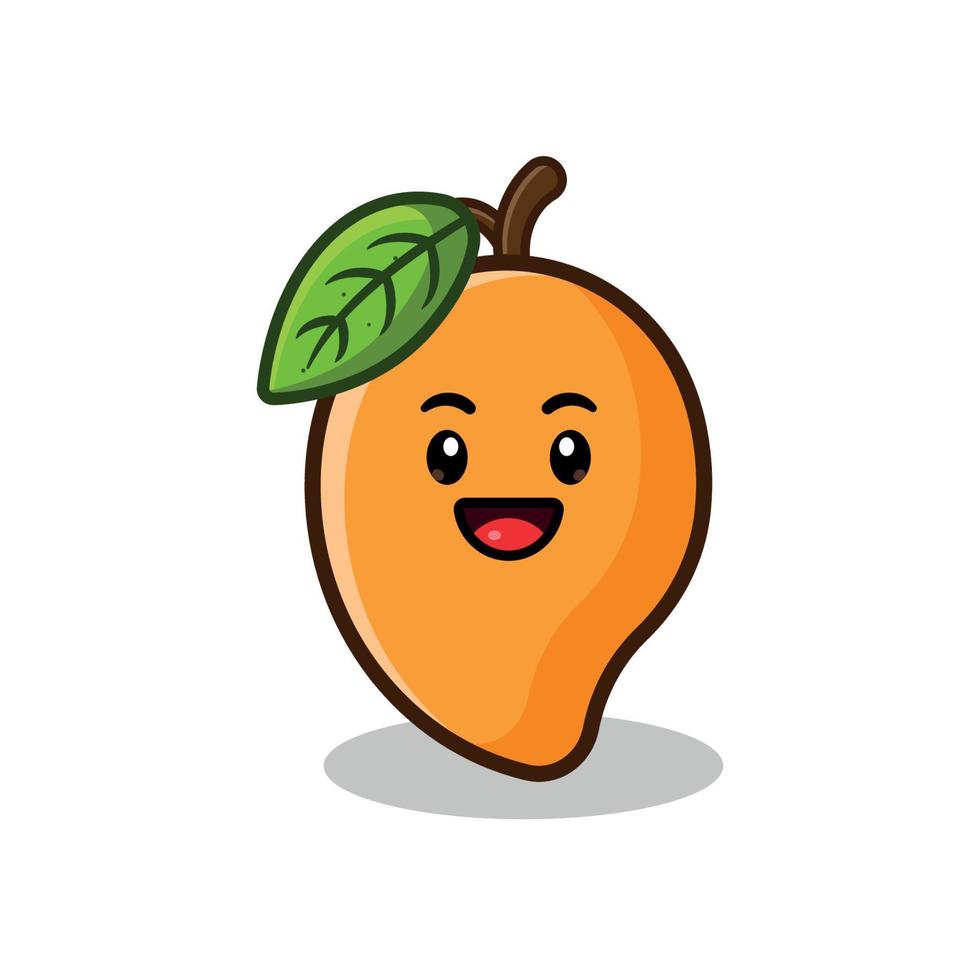 Smiling mango fruit cartoon illustration 14731350 Vector Art at Vecteezy