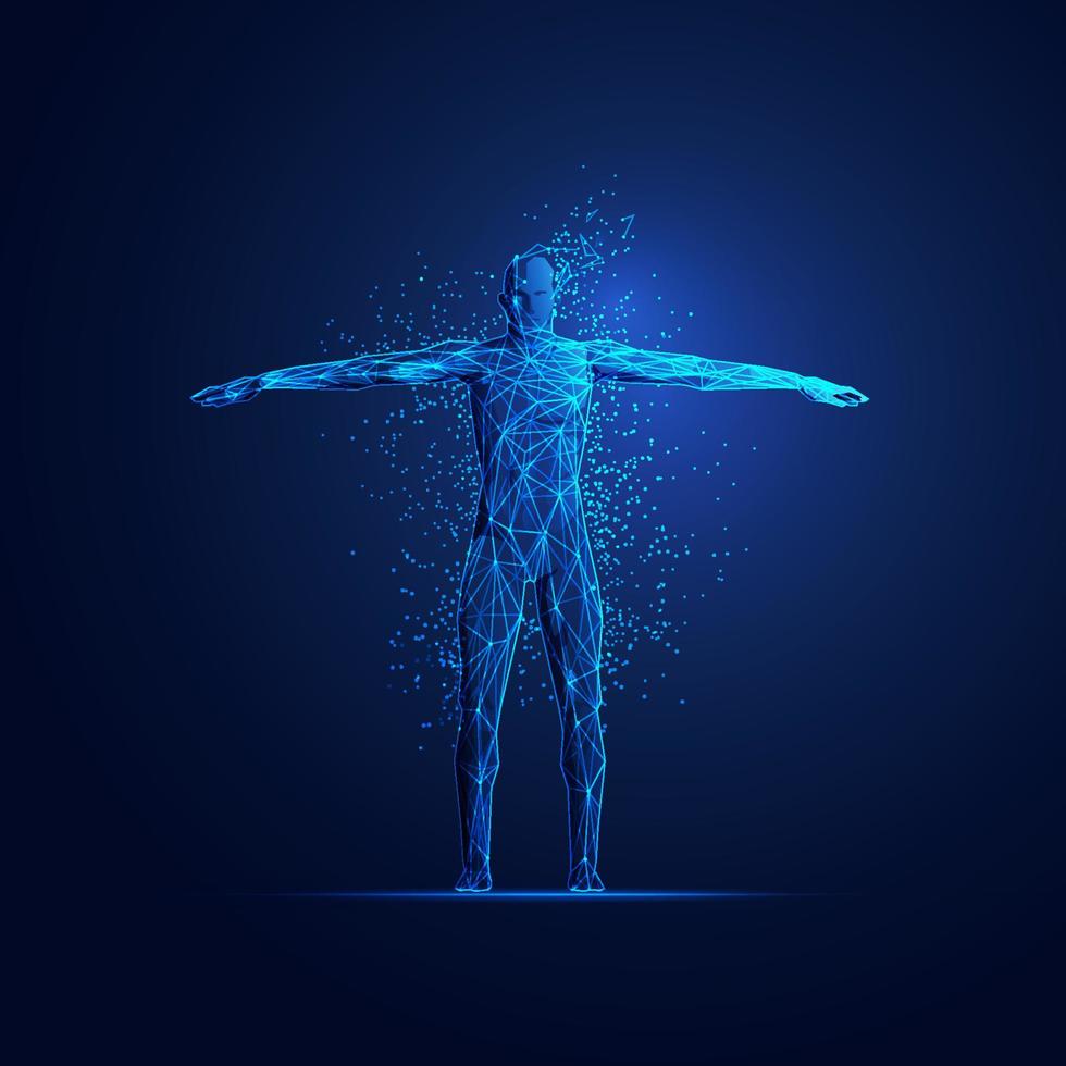 polygon technology man vector