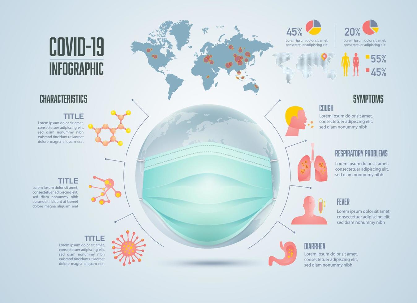 infografía de protección antivirus vector