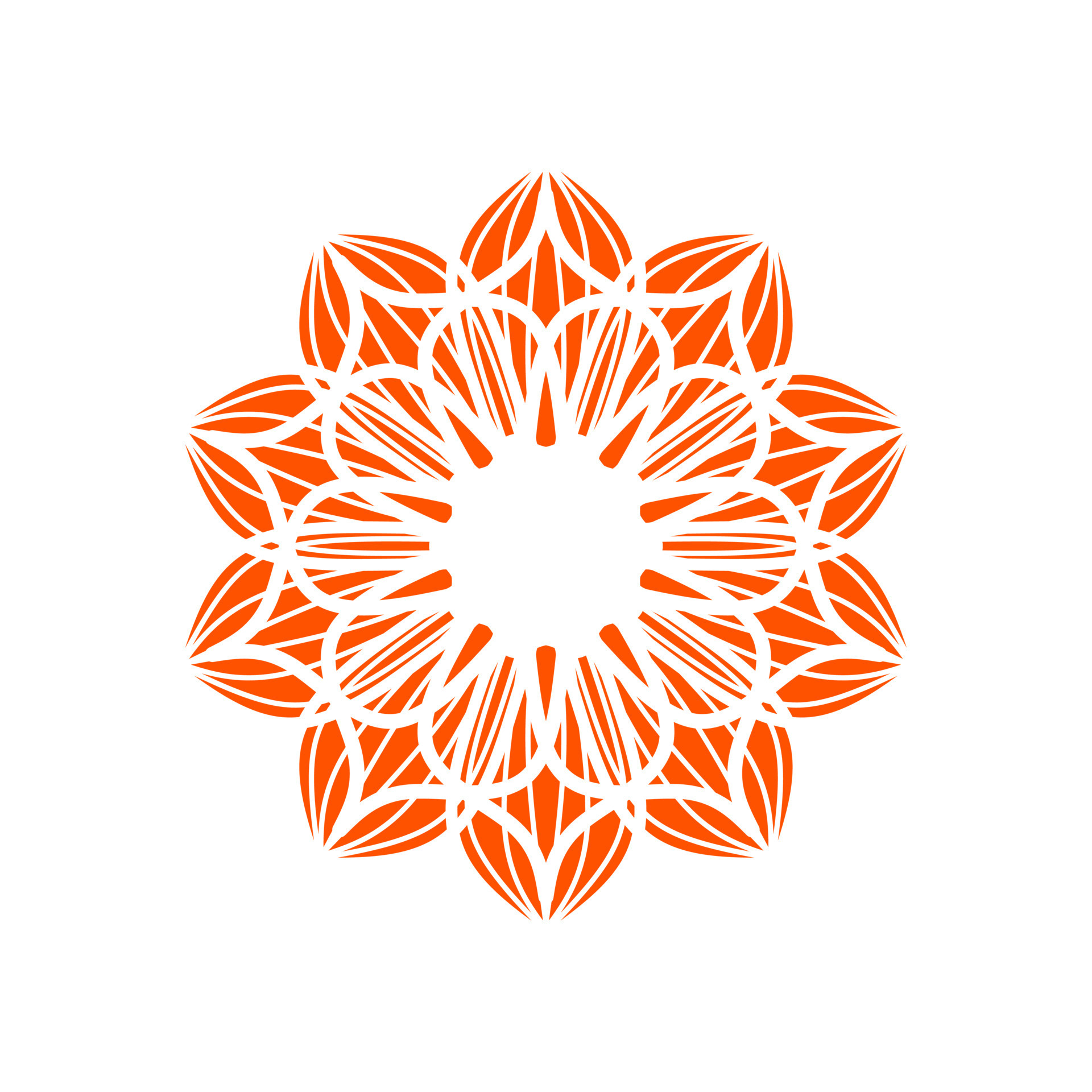ornamental orange mandala vector illustration. ornamental mandala