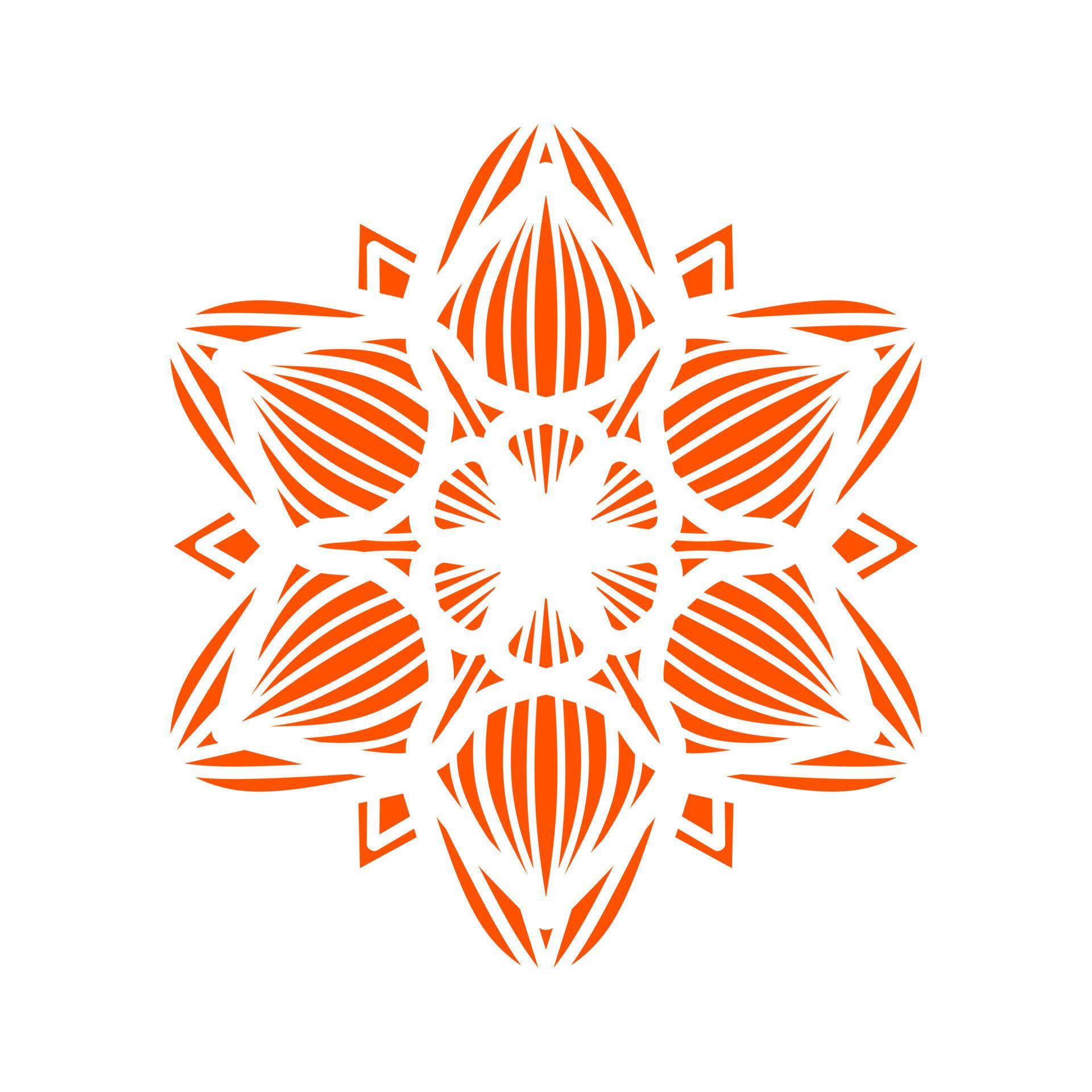 ornamental orange mandala vector illustration. ornamental mandala