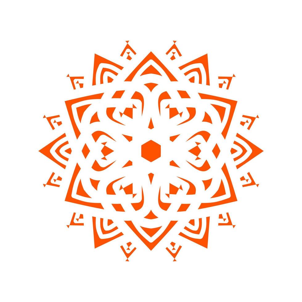 ornamental orange mandala vector illustration. ornamental mandala flowers