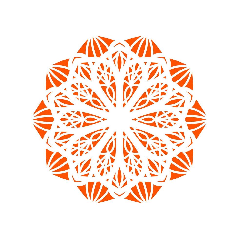 ornamental orange mandala vector illustration. ornamental mandala