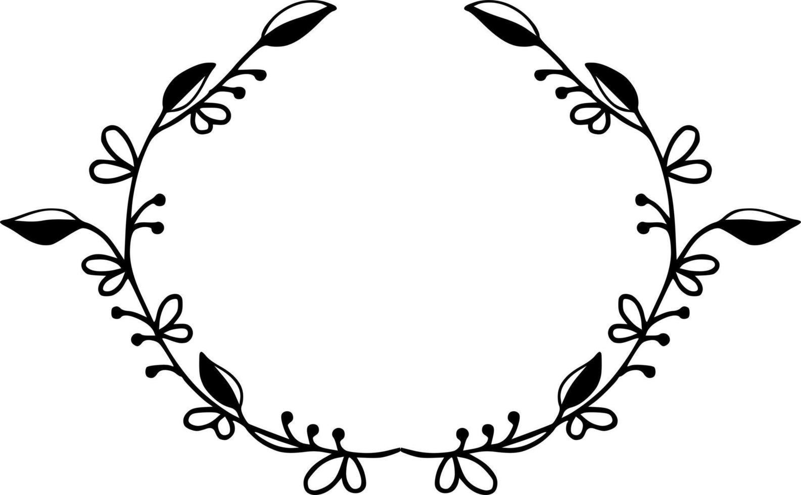 Flower wreath doodle vector