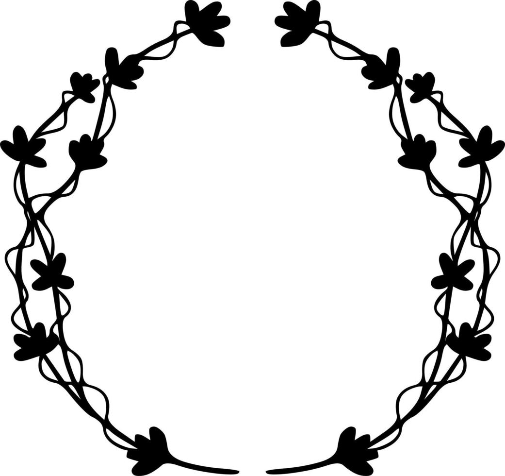 Flower wreath doodle vector