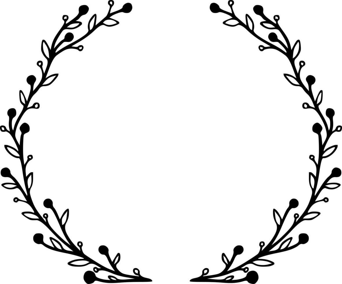 Flower wreath doodle vector