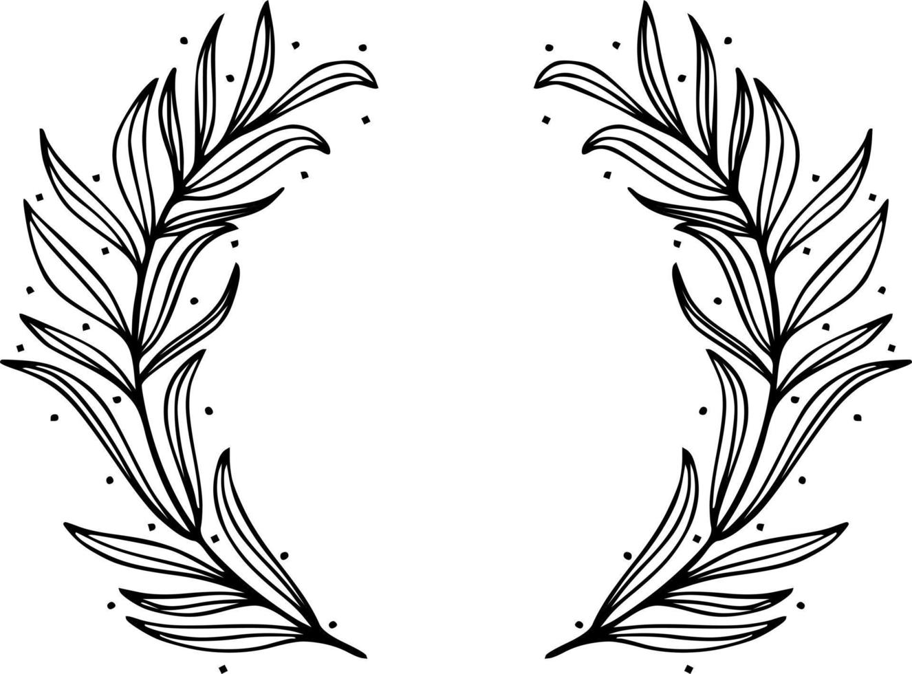 Flower wreath doodle vector