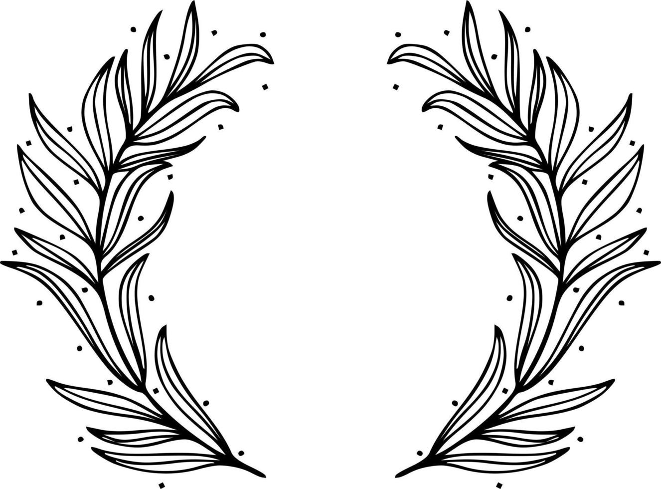 Flower wreath doodle vector