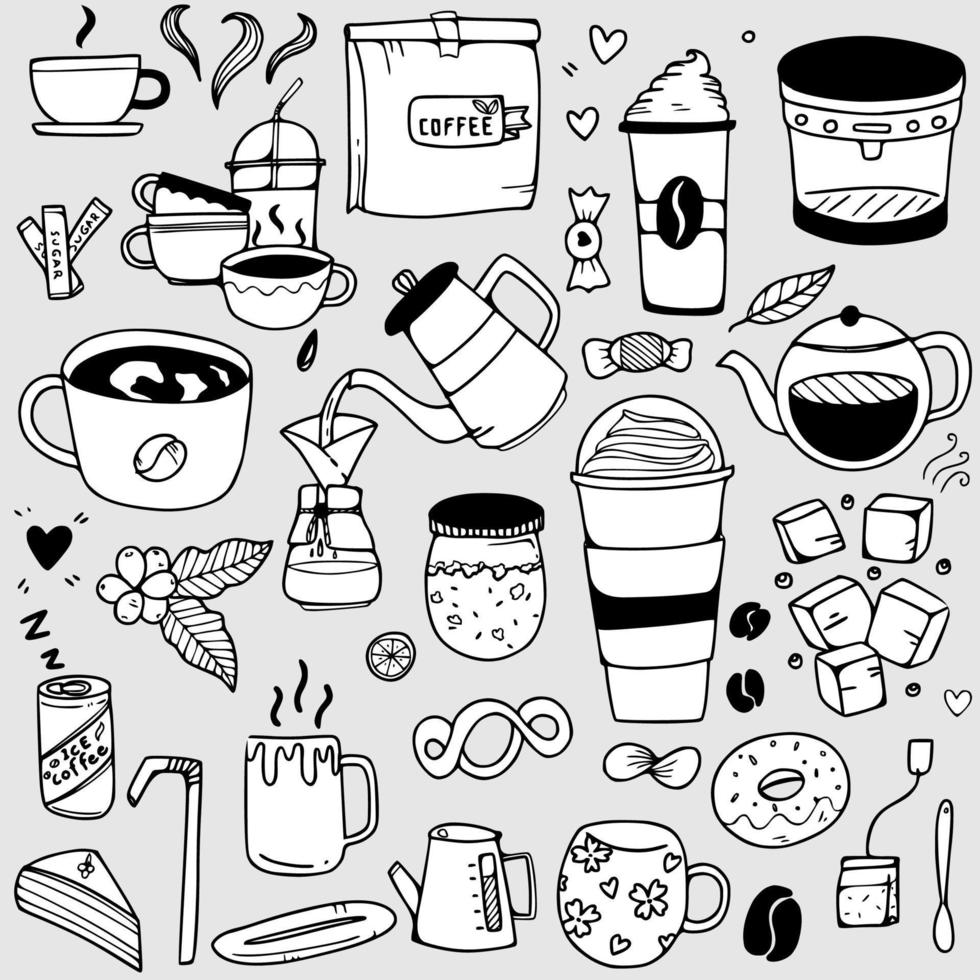 Coffee hand drawing vector set