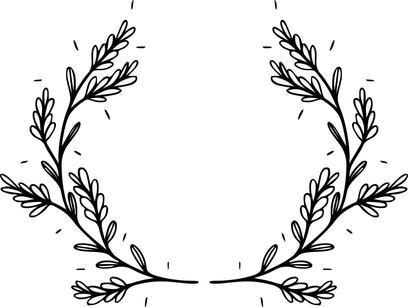 Flower wreath doodle vector