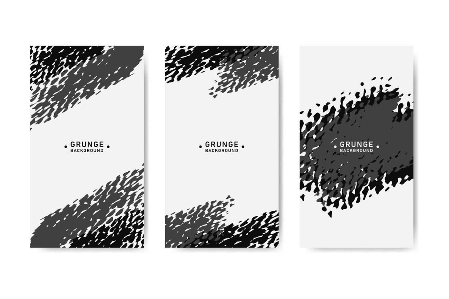 Black and grey abstract grunge banner collection for social media post and stories vector