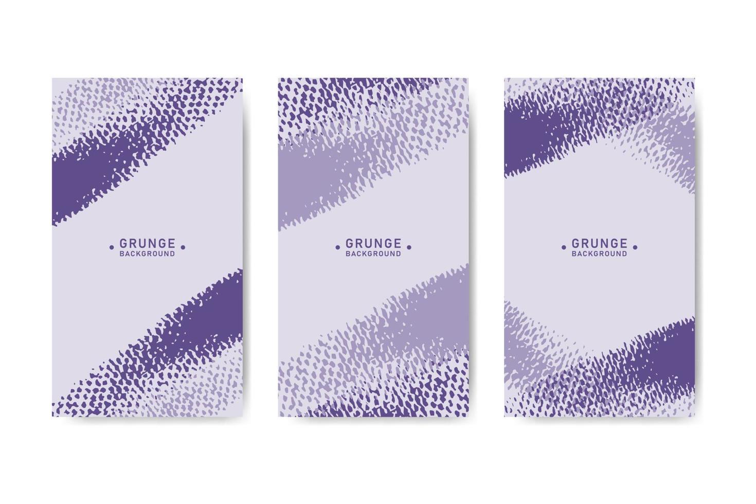 Purple abstract grunge banner collection for social media post and stories vector