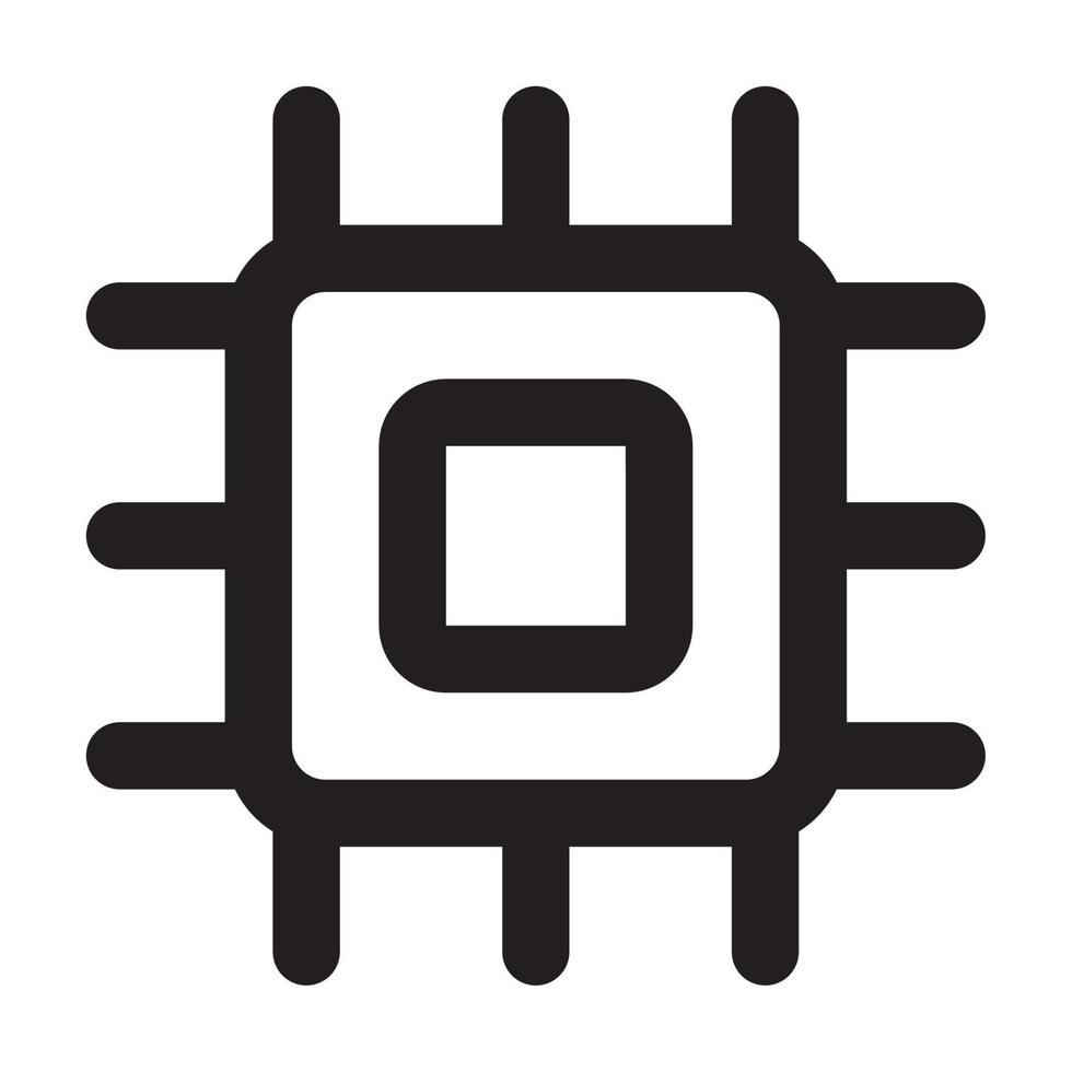 Icon processor device and technology Illustration vector