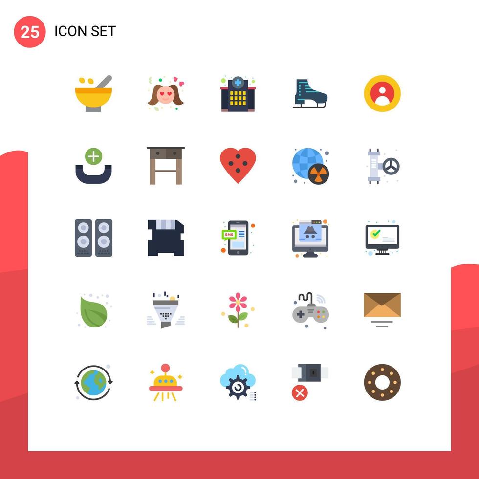 Set of 25 Modern UI Icons Symbols Signs for skate boot valentine nursing hospital Editable Vector Design Elements