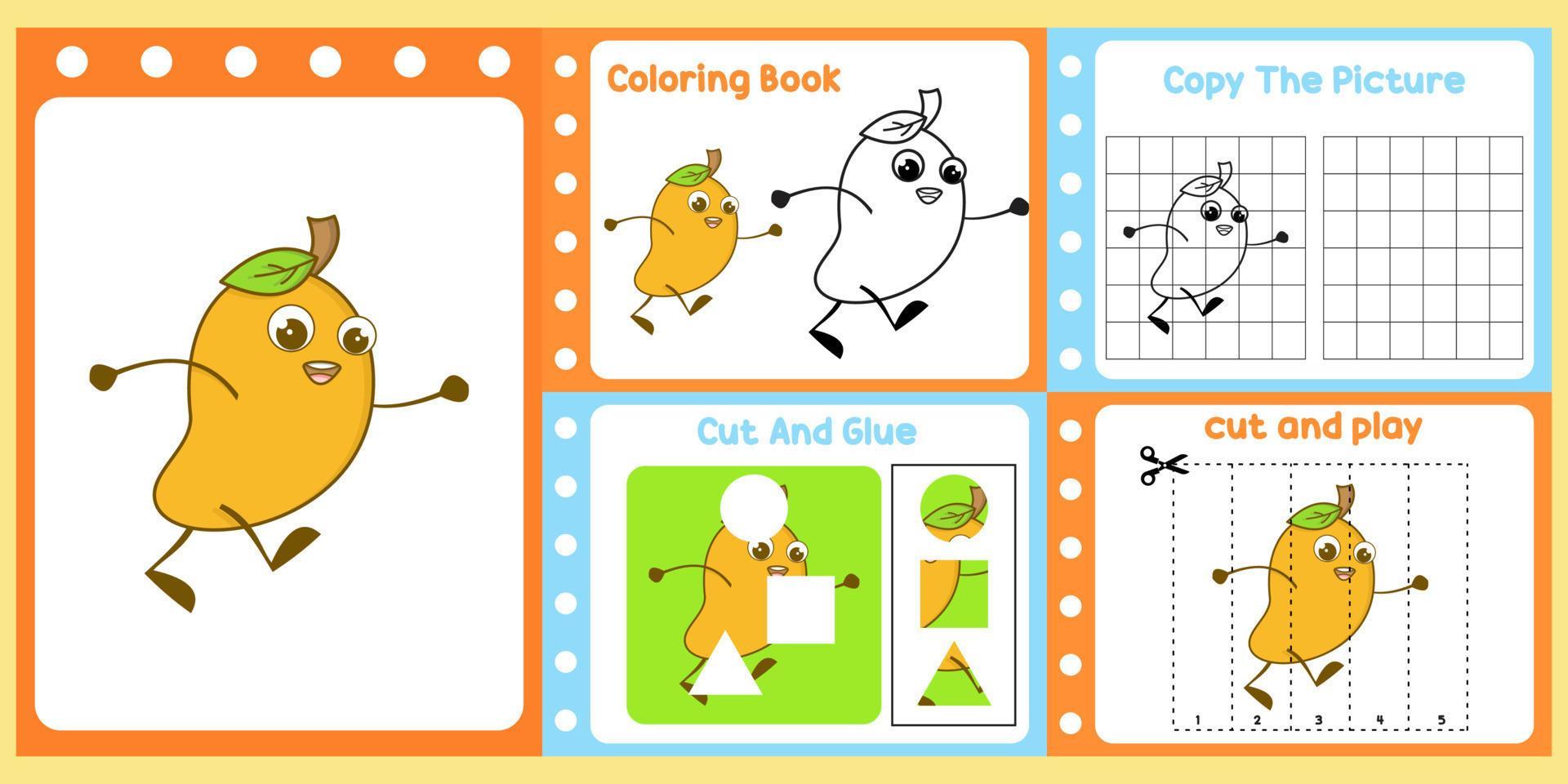 worksheets pack for kids with mango. fun learning for children 14731886