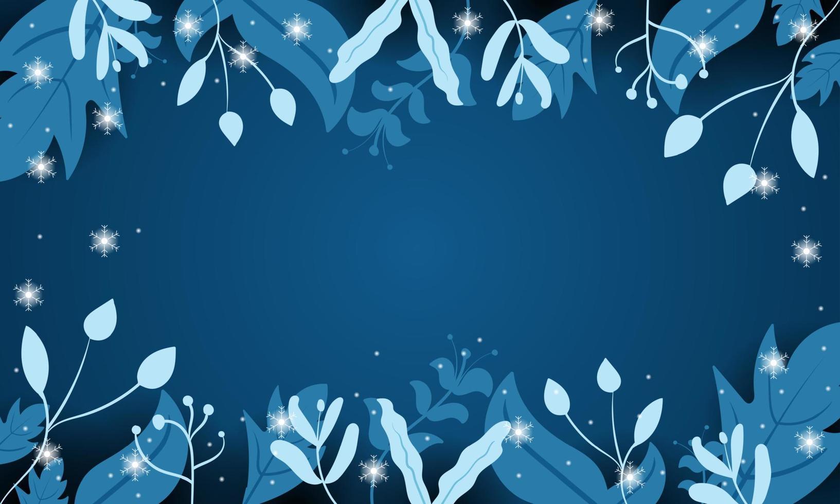 diseño de fondo floral de invierno, diseño de fondo de banner de invierno de copo de nieve vector