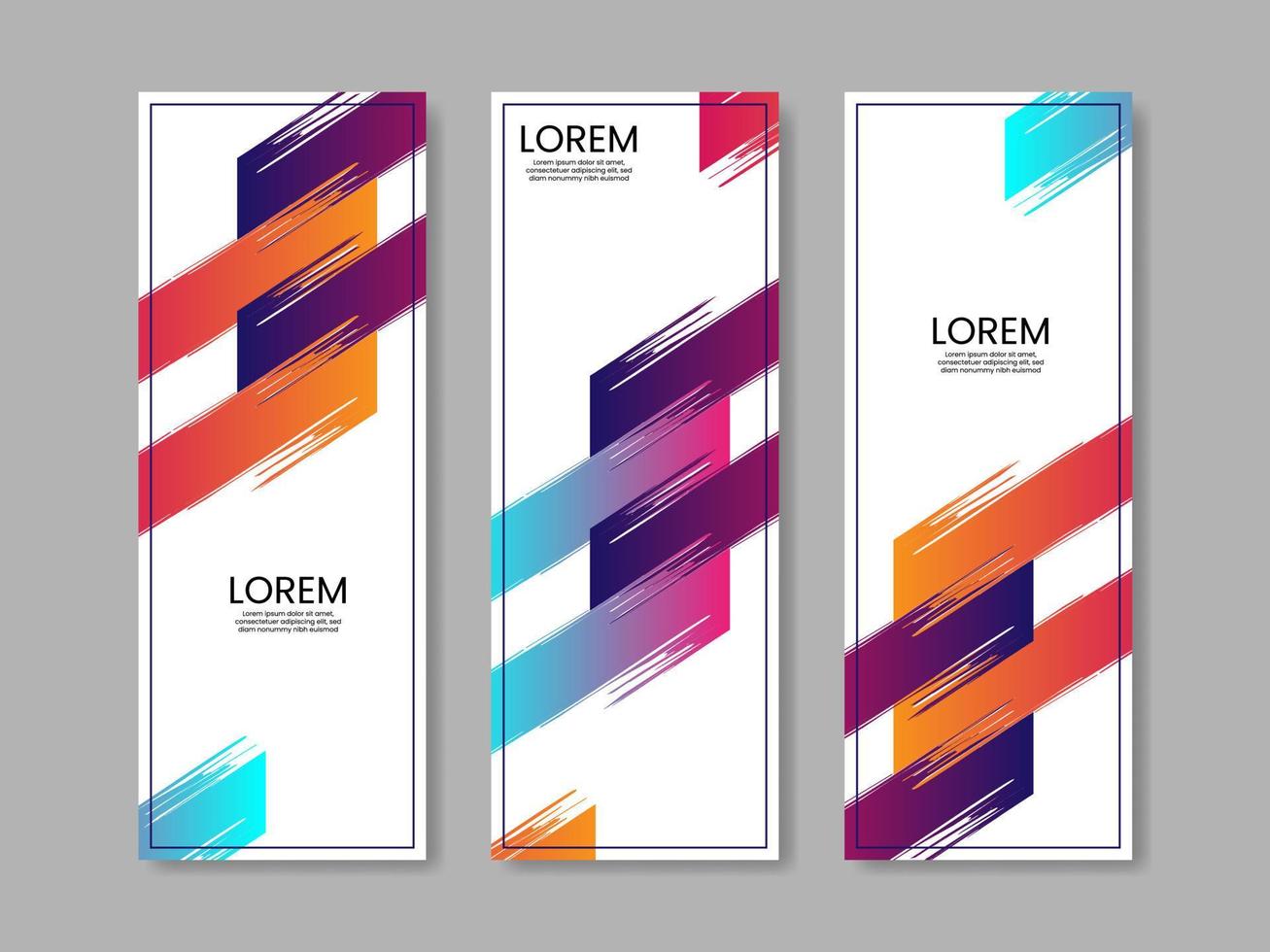 art brush stroke vertical banner collection vector