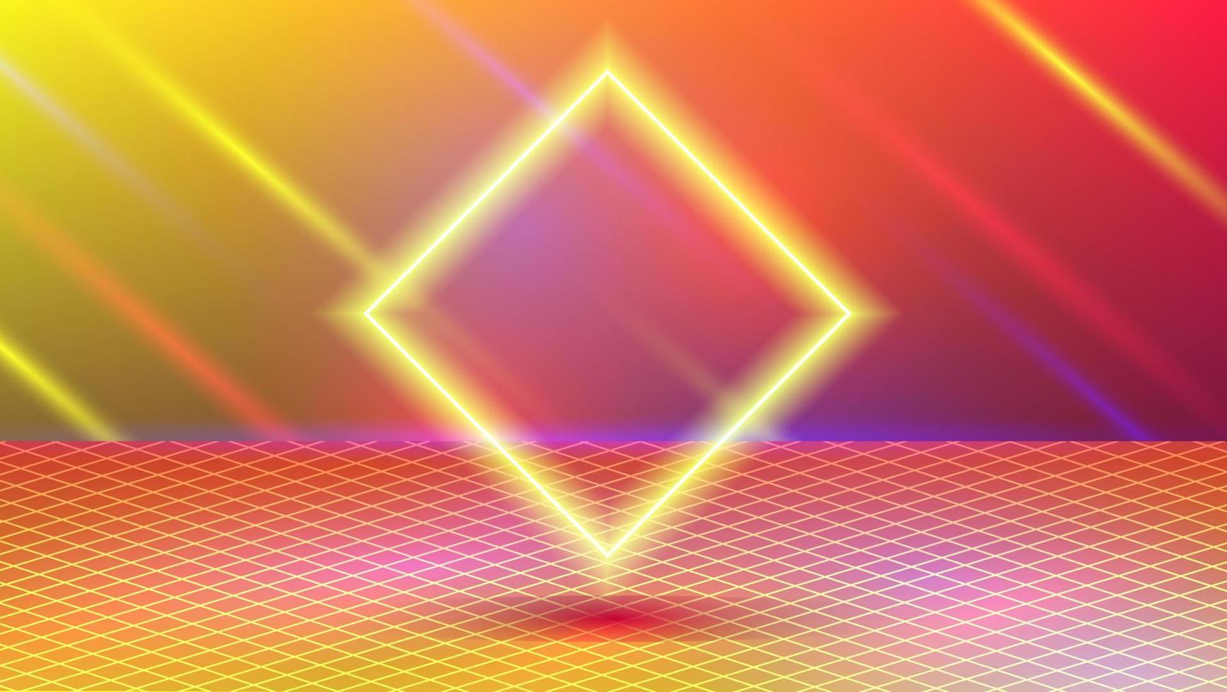 neon triangle background vector