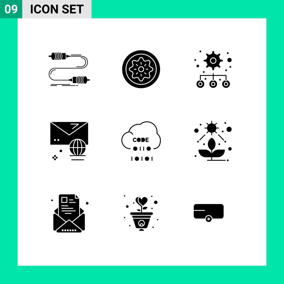 9 Creative Icons Modern Signs and Symbols of cloud internet kiwi email settings Editable Vector Design Elements