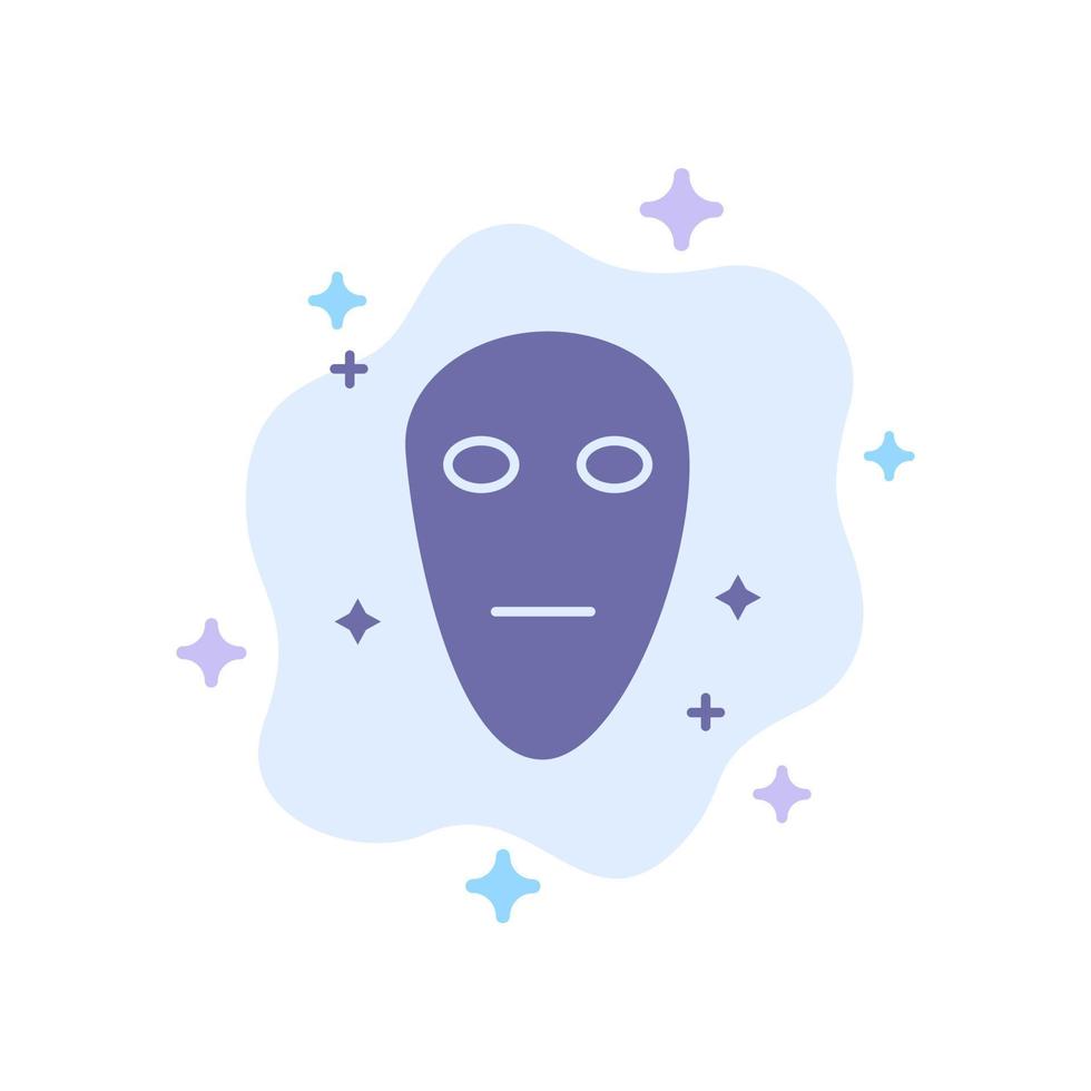 Alien Galaxy Space Blue Icon on Abstract Cloud Background vector