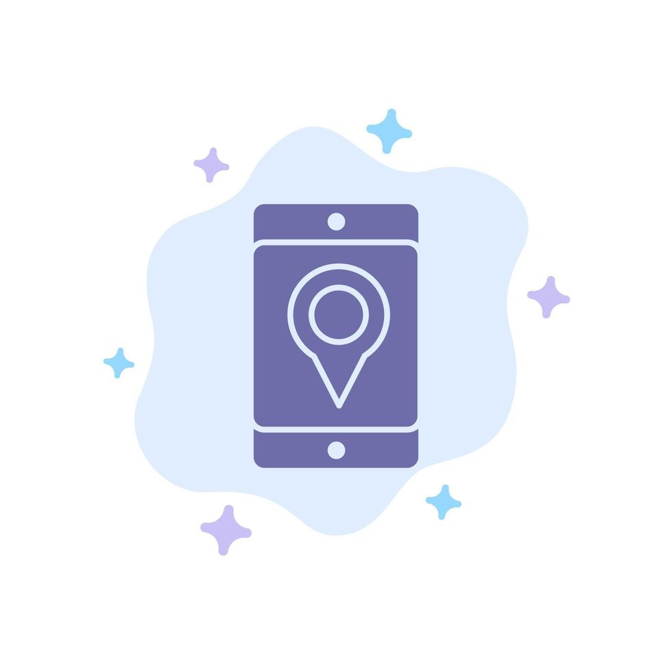 Mobile Cell Map Location Blue Icon on Abstract Cloud Background vector